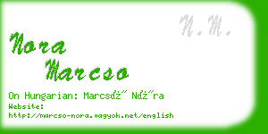 nora marcso business card